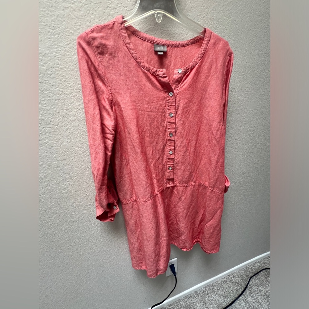 J. Jill Coral Button-Down dress or shirt Medium